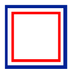 Cadre bleu et rouge, embleme de l'agence de demenagement du 7e arrondissement